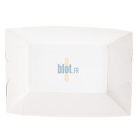 barquette à frites carton intérieur blanc vue dessus