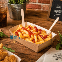 barquette kraft restauration rapide pour frites à emporter