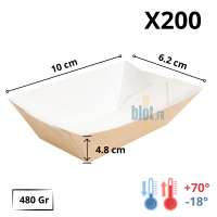 barquette frite carton 480 g x200 dimensions 10x6,2x4,8 cm