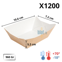barquette snack carton intérieur blanc vue dessus