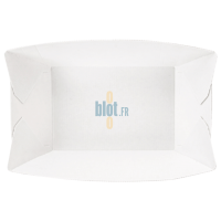 barquette snack carton intérieur blanc vue dessus