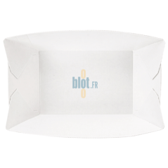 barquette snack carton intérieur blanc vue dessus