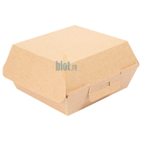 Boîte burger kraft fermée carton 13x12,5x6,2 cm