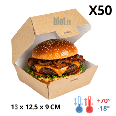 Boîte hamburger carton kraft avec burger XL lot de 50