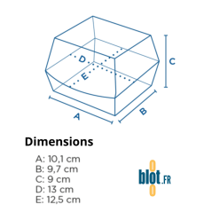 Dimensions boîte hamburger carton grand format 13 x 12,5 x 9 cm