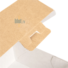 Fermeture boîte hamburger carton kraft détail languette frontale