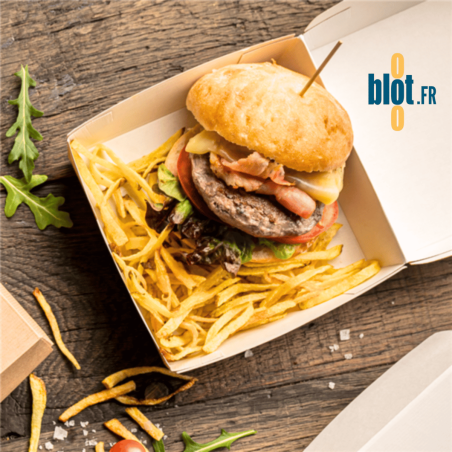 Boîte Hamburger Carton XL - (17.6x16.8x7.8 CM) | Kraft - (Lot 50)