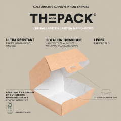 Boîte hamburger carton THEPACK résistante graisse et chaleur