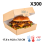 Boîte Hamburger Carton XL - (17.6x16.8x7.8 CM) | Kraft - (Lot 300)