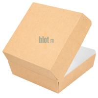 Boîte hamburger carton kraft XL vue dessus semi ouverte