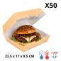 Boîte Hamburger Carton XXL - (22.5x17x8.5 CM) | Kraft - (Lot 50)