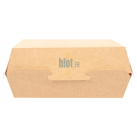 Boîte repas carton kraft fermée pour vente à emporter