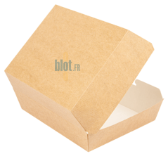 Lunch box carton kraft vue avant avec fermeture intégrée