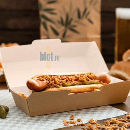 Boîte Hot Dog Carton - (23.2x9x6.3 CM) | Kraft - (Lot 50)