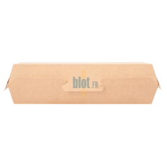 Boîte hot dog carton vue avant avec fermeture intégrée