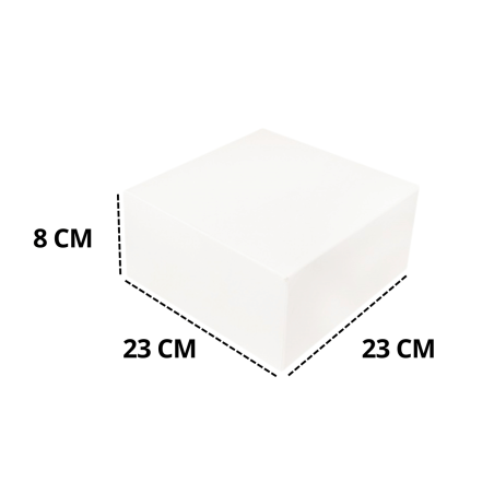 Lot de 50 Boîtes pâtissières blanches – (23 × 23 × 8 CM)
