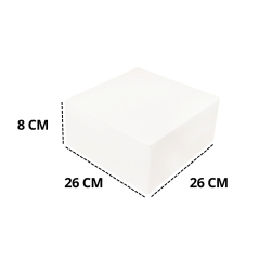 Lot de 50 Boîtes pâtissières blanches – (26 × 26 × 8 CM)