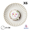 (X6) - Assiette plate en grès CALIX - 21 CM - Beige