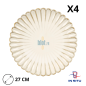 (X4) - Assiette plate en grès CALIX - 27 CM - Beige (X4) - Assiette plate en grès CALIX - 27 CM - Beige