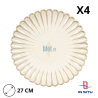 (X4) - Assiette plate en grès CALIX - 27 CM - Beige