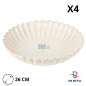 (X4) - Assiette creuse en grès CALIX - 26 CM - Beige