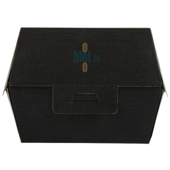 Boîte hamburger carton noir THEPACK fermée vue de face