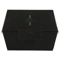 Boîte burger noire carton THEPACK fermée vue de face