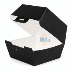 Boîte hamburger noire carton THEPACK ouverte intérieur blanc