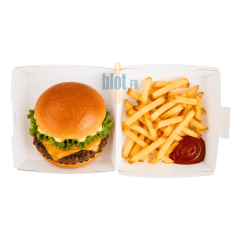 Boîte Hamburger Carton Noire - (17,6x16,8x7,8 CM) | Kraft - (Lot 300)