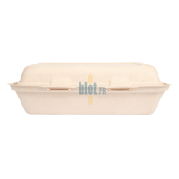 Boîte kebab compostable 1L fermée vue de face