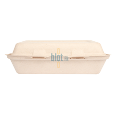 Boîte kebab compostable 1L fermée vue de face