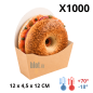 Boîte bagel carton kraft avec bagel saumon à emporter