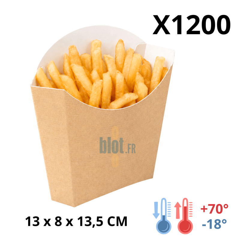 Boîte à frites carton kraft - (13x8x13,5 CM) – THEPACK - (Lot 1200)