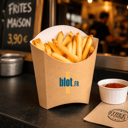 Boîte à frites carton kraft - (13x8x13,5 CM) – THEPACK - (Lot 1200)