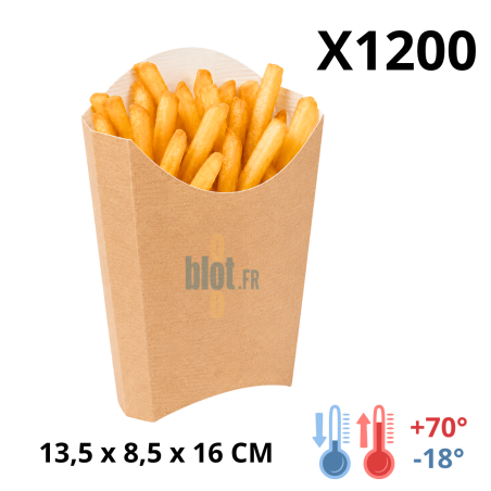 Boîte à frites jumbo carton kraft 165 g avec frites
