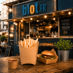 Boîte à frites carton kraft - (13,5x8,5x16 CM) – THEPACK - (Lot 1200)