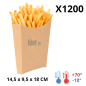 Boîte à frites carton kraft - (14,5x9,5x18 CM) – THEPACK - (Lot 1200)