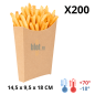 Boîte à frites carton kraft - (14,5x9,5x18 CM) – THEPACK - (Lot 200)