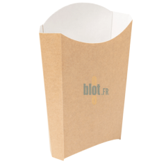 Boîte à frites carton kraft vide vue de biais