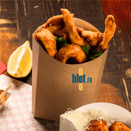 Boîte à frites carton kraft - (14,5x9,5x18 CM) – THEPACK - (Lot 200)