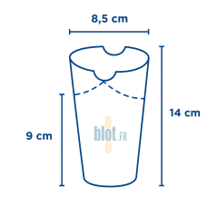 Schéma dimensions gobelet à frites carton 480 ml