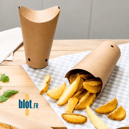 Gobelet à frites carton kraft - (18x13,5x8,5 CM) - (Lot 50)