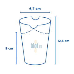 Schéma dimensions gobelet à frites avec fermeture 360 ml