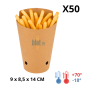 Gobelet à frites kraft 480 ml avec fermeture x50