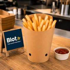 Gobelet à frites carton kraft 480 ml en situation snack