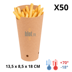 Gobelet à frites carton kraft 660 ml avec frites