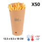 Gobelet à frites carton kraft - (18x13,5x8,5 CM) - (Lot 50)