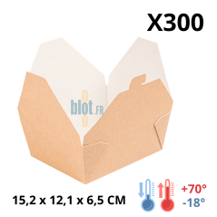 Boîte américaine kraft micro-ondable 1350 ml THEPACK x300