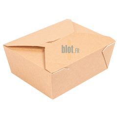 Boîte américaine micro-ondable kraft fermée en perspective