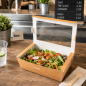Boîte Salade Kraft avec Fenêtre - (17x12x5.5 CM) | 1000 ML - (Lot 200)